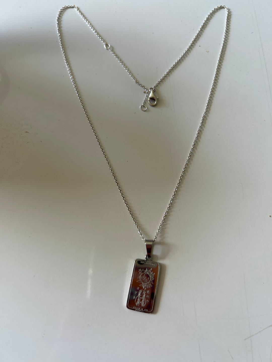 Customer photo review of GRATITUDE Affirmation Pendant Necklace