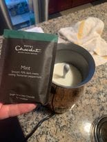 Customer photo review of Mint Dark Hot Chocolate Flakes