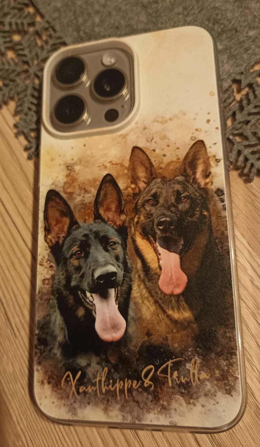 Customer photo review of Personalisierte Portrait Handyhülle – Aquarell Stil