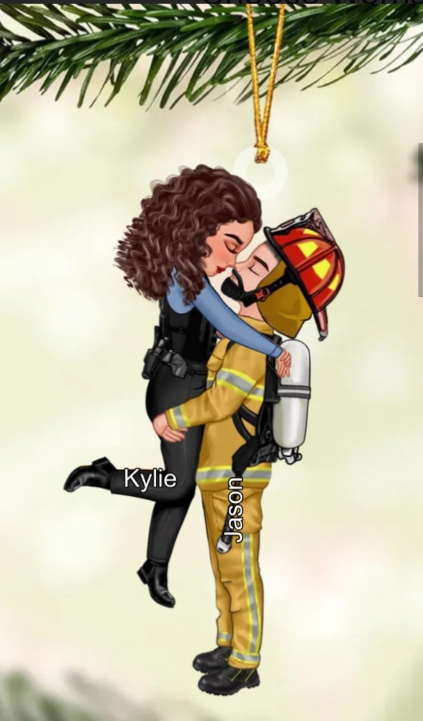 Customer photo review of Personalized Ornament, Couple Portrait, Firefighter, Nurse, Police Officer, Teacher, Gifts by Occupation