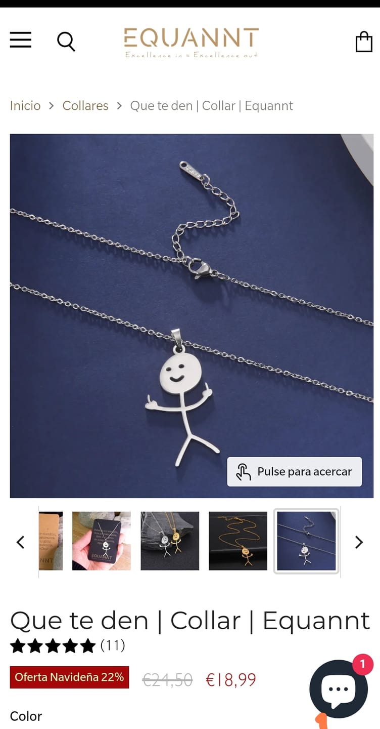 Customer photo review of Que te den | Collar | Equannt