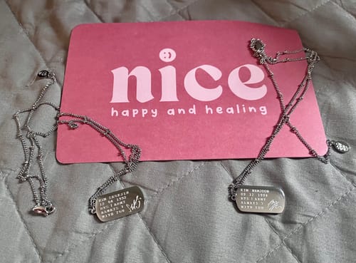 Customer photo review of BTS Army Name Tag Necklace