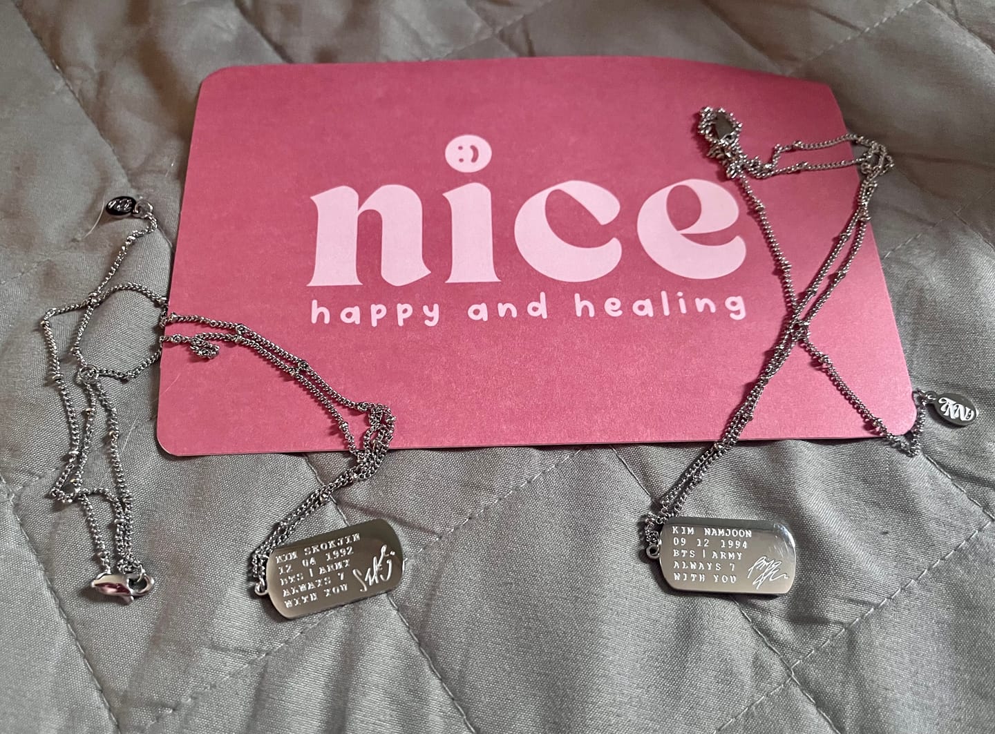 Customer photo review of BTS Army Name Tag Necklace