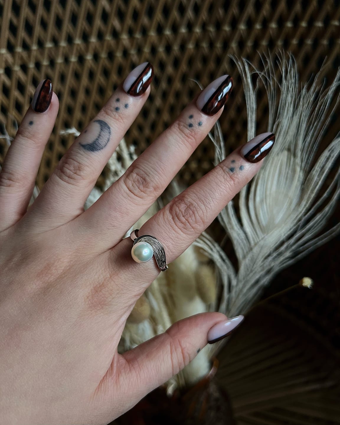 Customer photo review of Ocean Wave Ring with White Freshwater Pearl