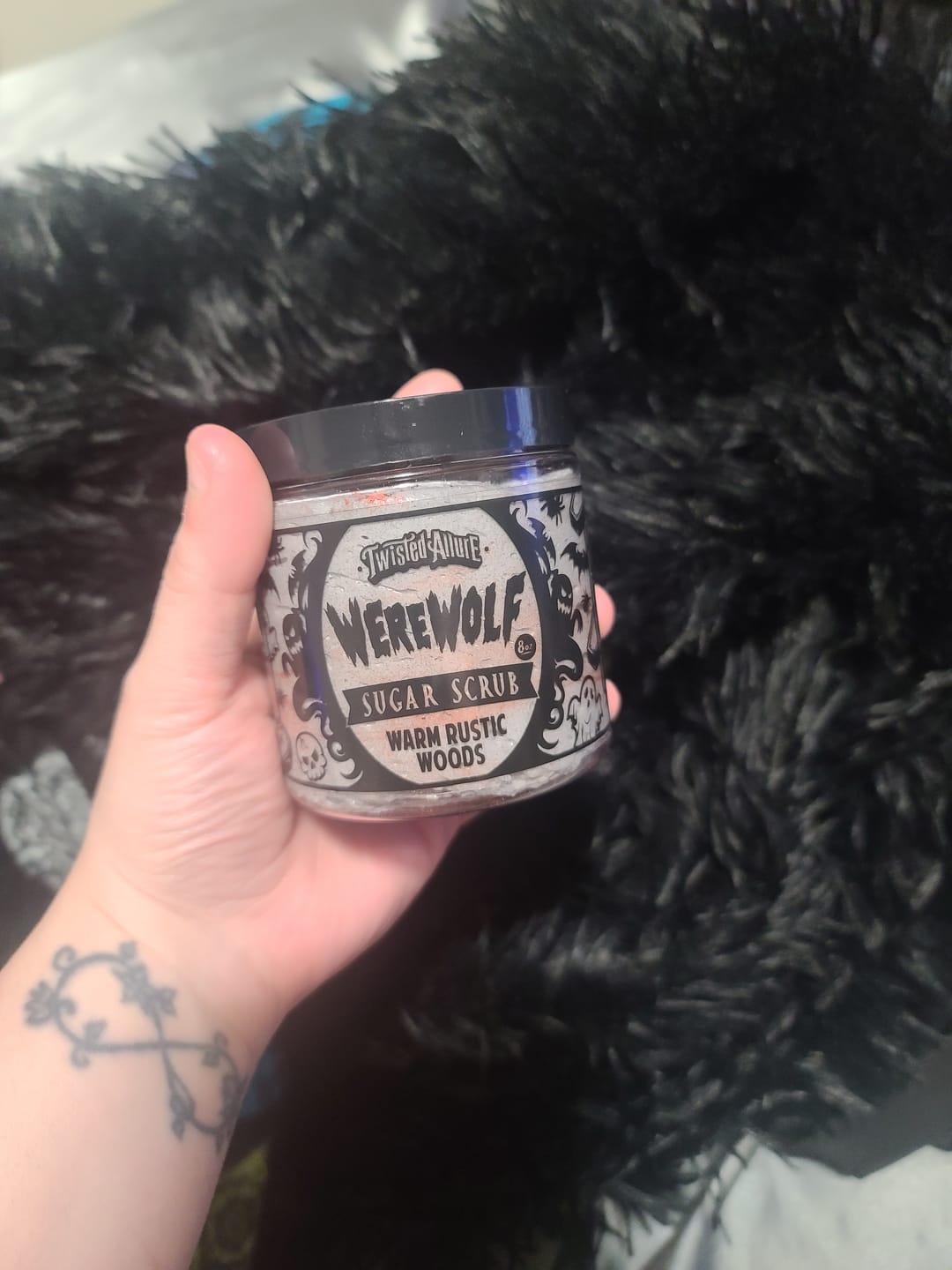 Customer photo review of Werewolf  Sugar Scrub (Warm Rustic Woods)