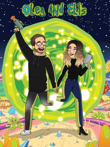 Customer photo review of 'Rick and Morty' Custom Portrait