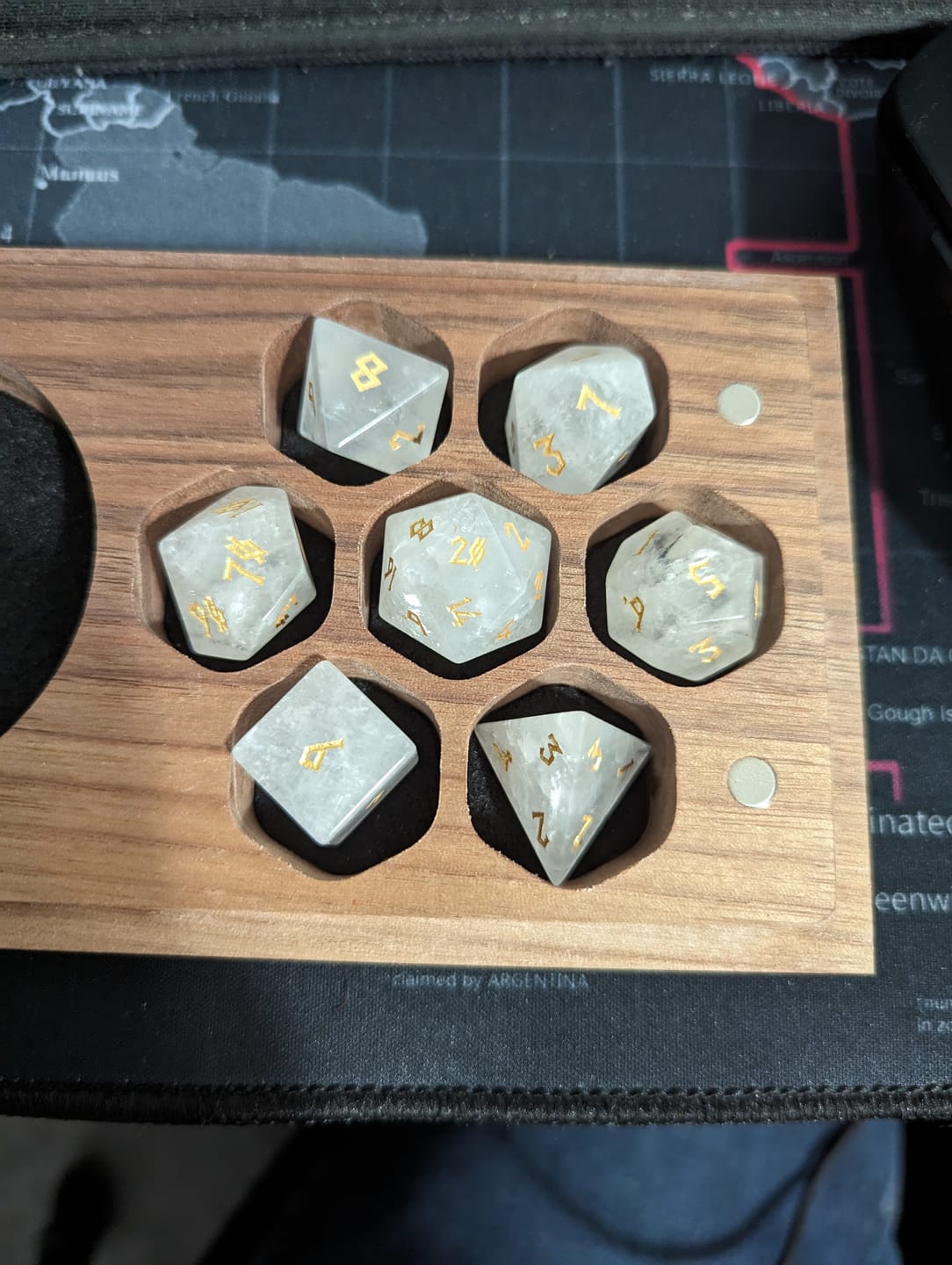 Customer photo review of Crystal Quartz Stone Dice Set