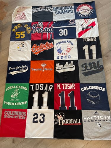T-shirt quilt featuring columbus soccer, st brendan's sports team by Maria from FL