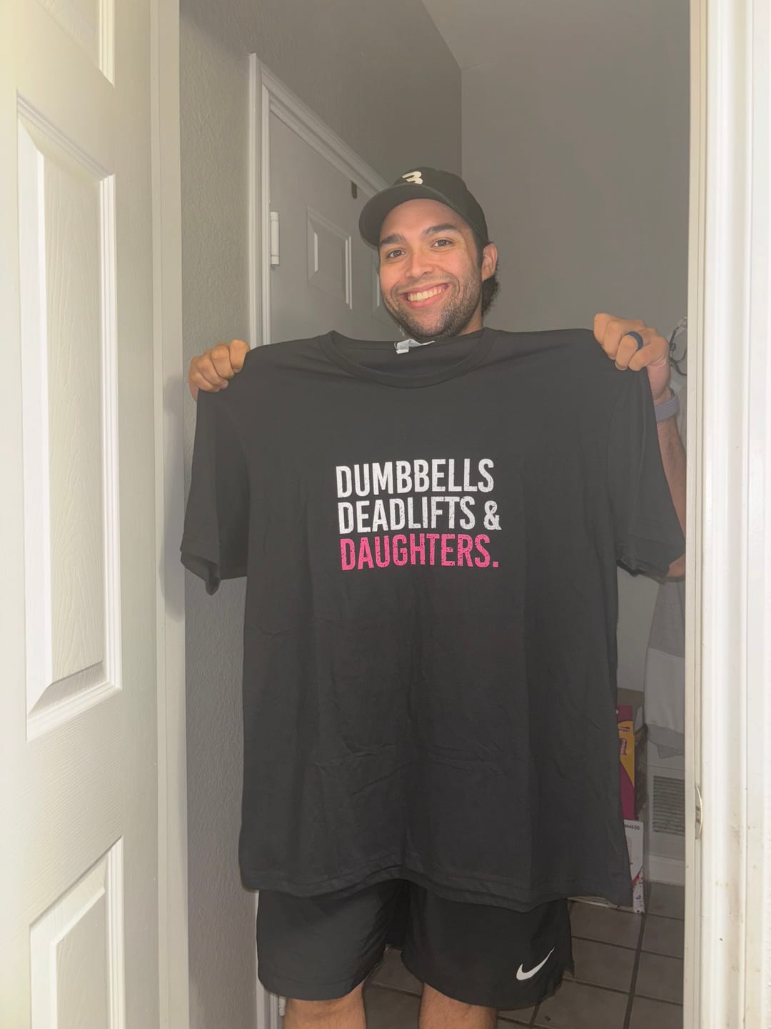 Customer photo review of Dumbbells Deadlifts & Daughters Shirt