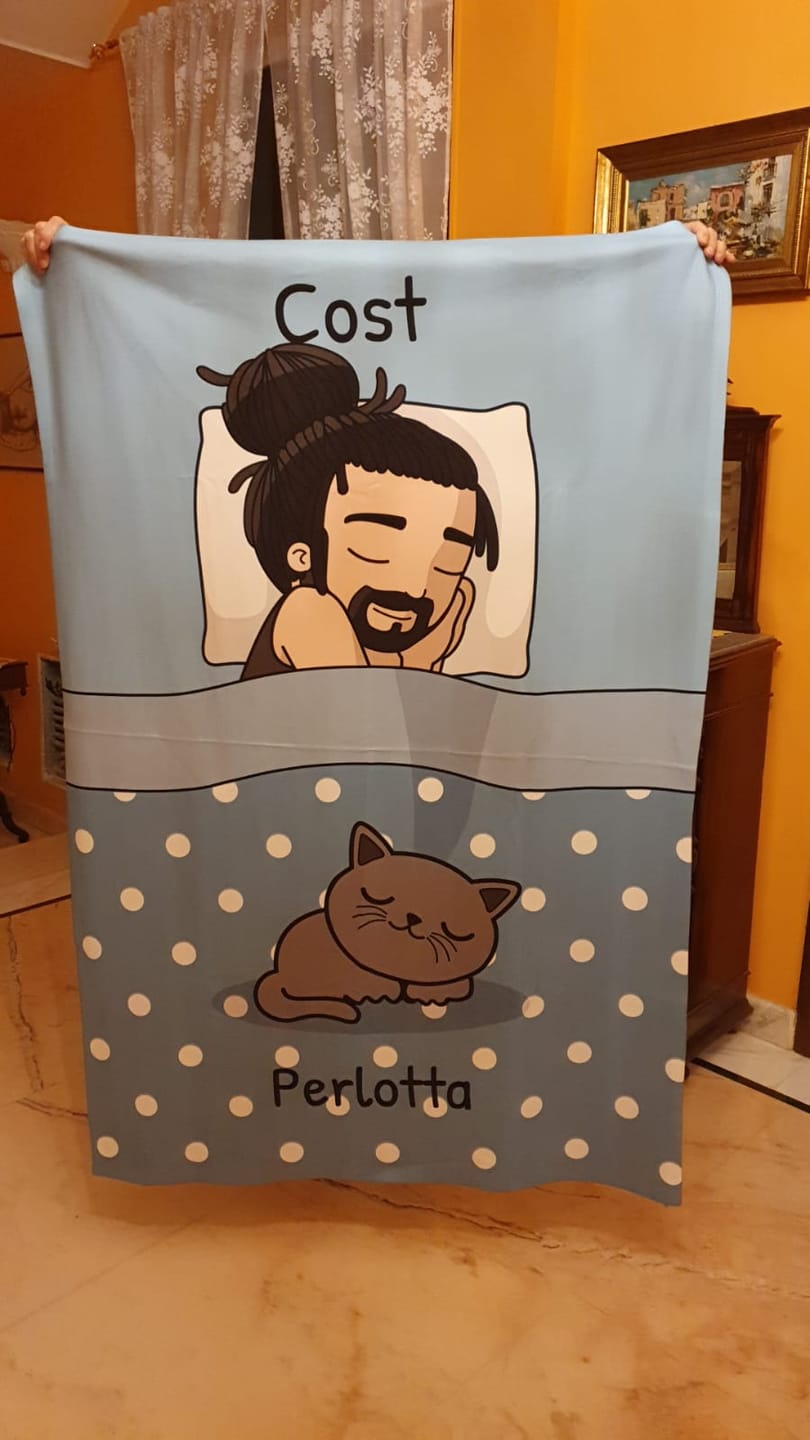 Customer photo review of Tempo di coccole con gli animali domestici (Singolo) - Plaid personalizzato