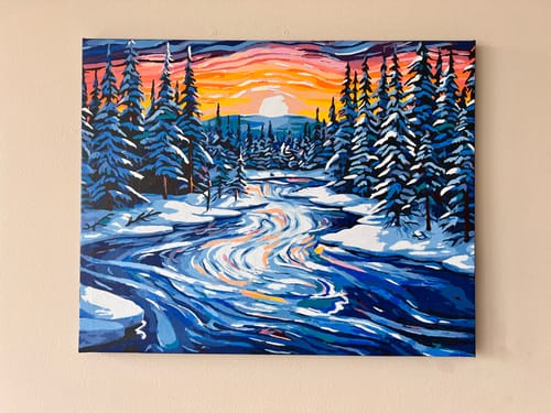 Customer photo review of Lake Amidst Snowy Forest