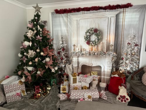 Customer photo review of Kate Christmas Tree White Candle Holder Backdrop Designed by Chain Photography