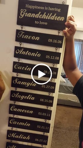 Customer video review of Personalized Engraved Grandchildren Hanging Decorative Sign