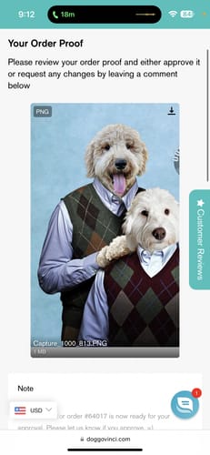 Customer photo review of 'Step Doggo & Doggette' Personalized 2 Pet T-Shirt