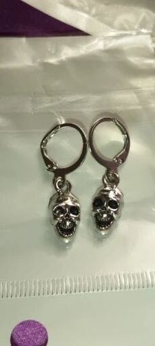 Customer photo review of Death Hoop Earrings