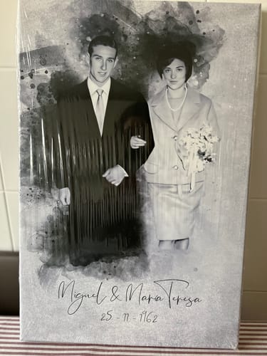 Customer photo review of Tu foto en estilo acuarela | Regalo personalizable para pareja, novia y novio