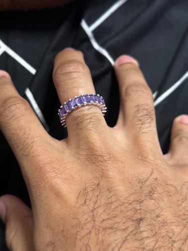 Customer photo review of Baguette Eternity Ring - Viola