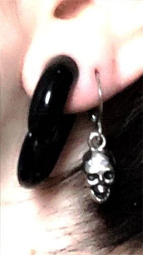 Customer photo review of Death Hoop Earrings