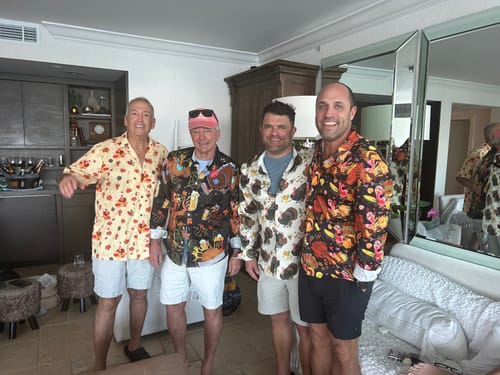 Customer photo review of Men's Turkey Harvest Print Thanksgiving Funny Holiday Button Up Long Sleeve Shirt