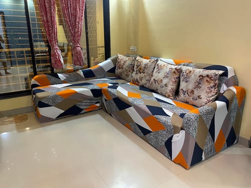 Customer photo review of L Shape Sofa Cover