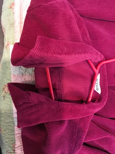 Customer photo review of Plus Size Women Autumn Pure Color Pocket Corduroy Jacket