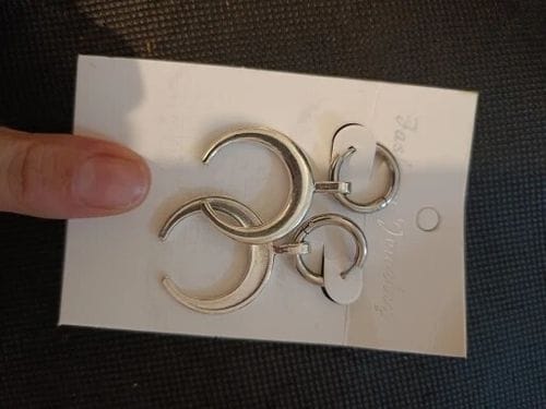 Customer photo review of Crescent Moon Earrings