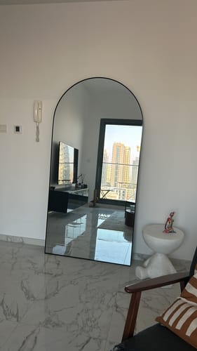Customer photo review of Full Length Arched Black Wall Mirror (7 Sizes)