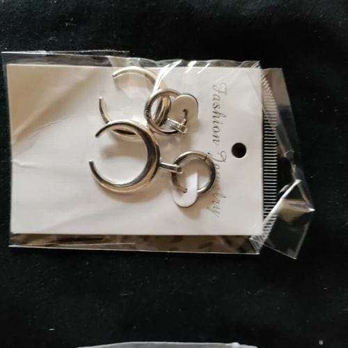 Customer photo review of Crescent Moon Earrings