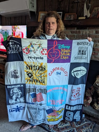 T-shirt quilt featuring steelers football by Wendy from PA