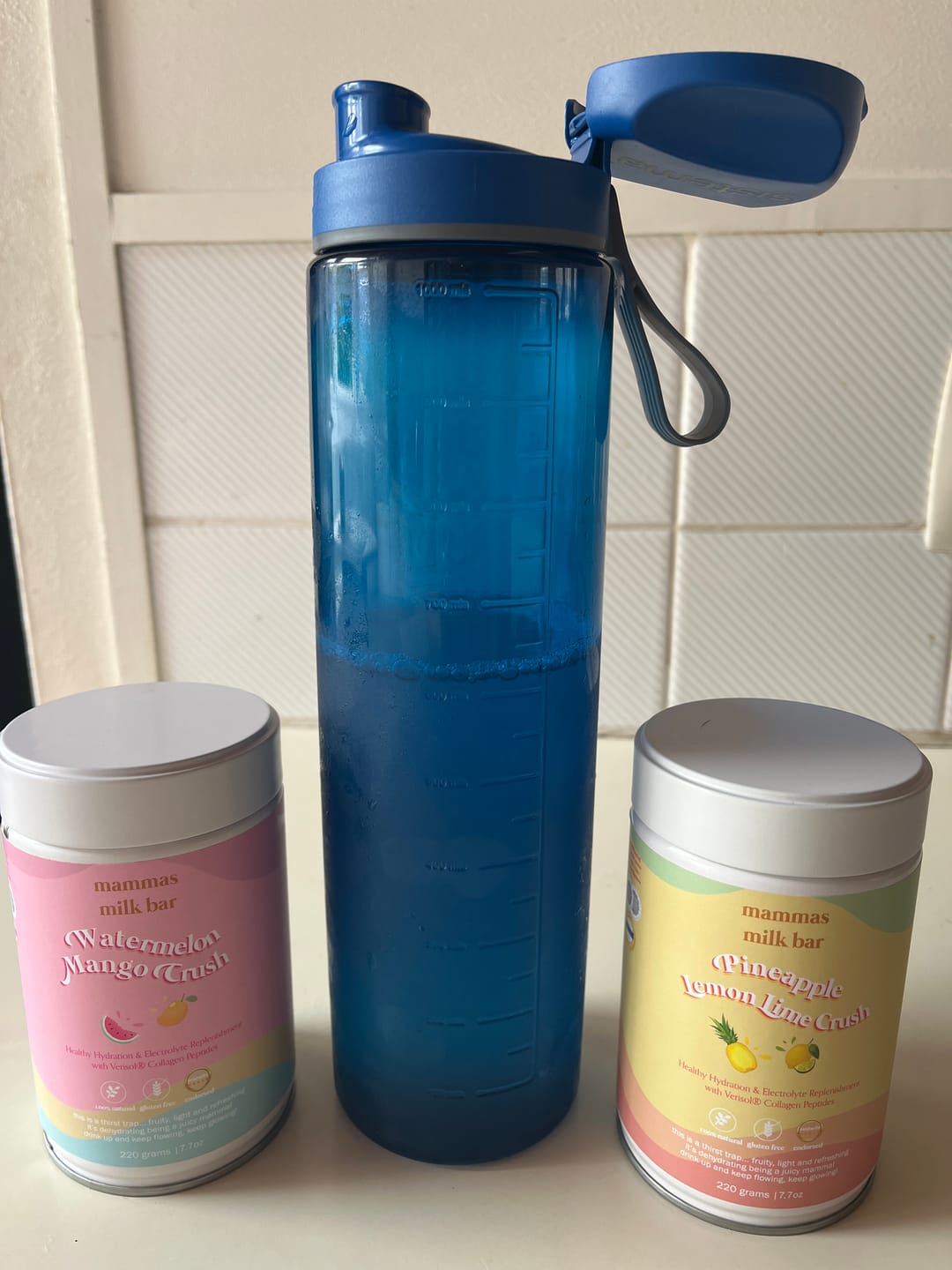 Customer photo review of Watermelon Mango Crush Hydration Electrolyte Drink with Verisol® Collagen