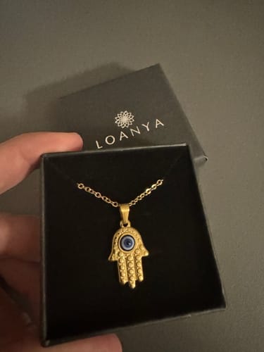 Customer photo review of Personalised Fatima Hand Necklace