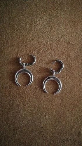 Customer photo review of Crescent Moon Earrings