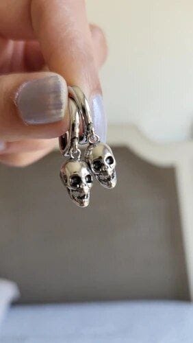 Customer photo review of Death Hoop Earrings