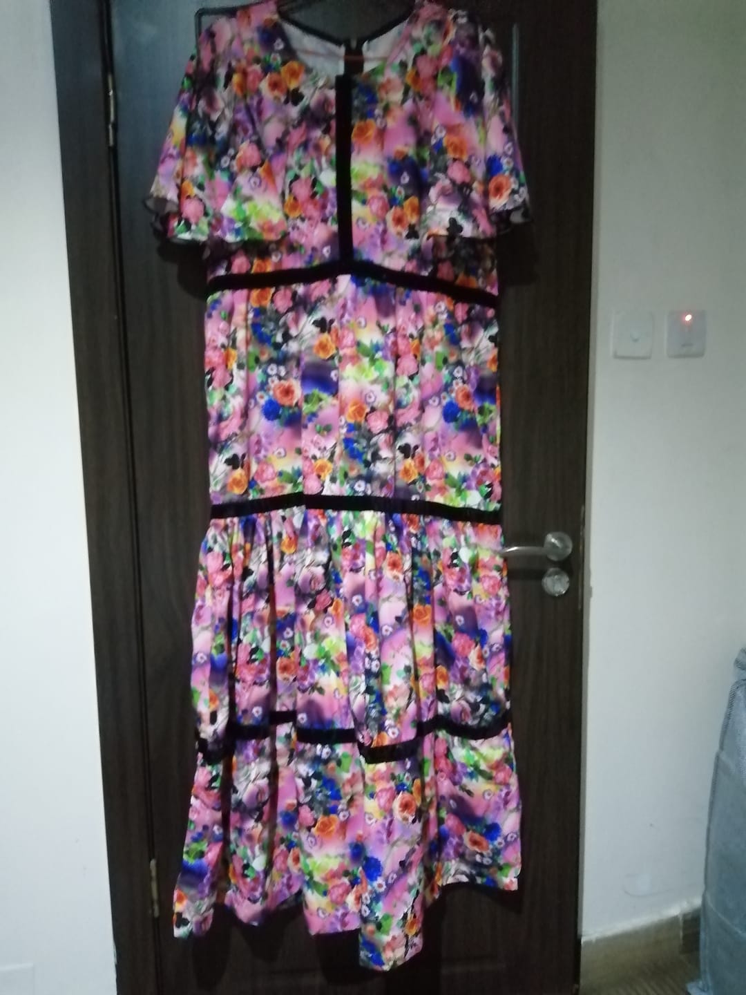 Customer photo review of Pink and Orange Floral Cotton-Touch Polyester Fabric