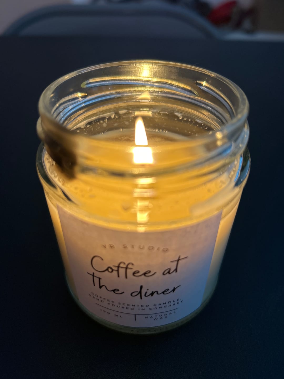 Customer photo review of "Coffee At The Diner" Roasted Coffee Bean Candle