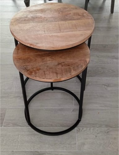 Customer photo review of Ellis Nesting Wooden Round Side Table (Set of 2)