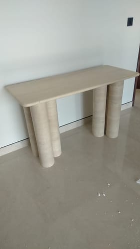 Customer photo review of Travertine Six Legs Console