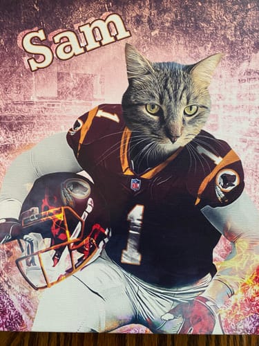 Customer photo review of 'Viking Warrior' Personalized Pet Canvas