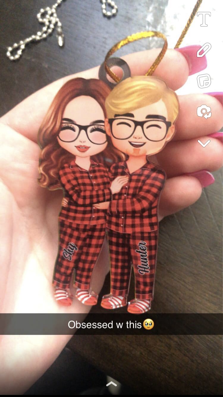 Customer photo review of Christmas Doll Couple Standing Hugging - Personalized Ornament
