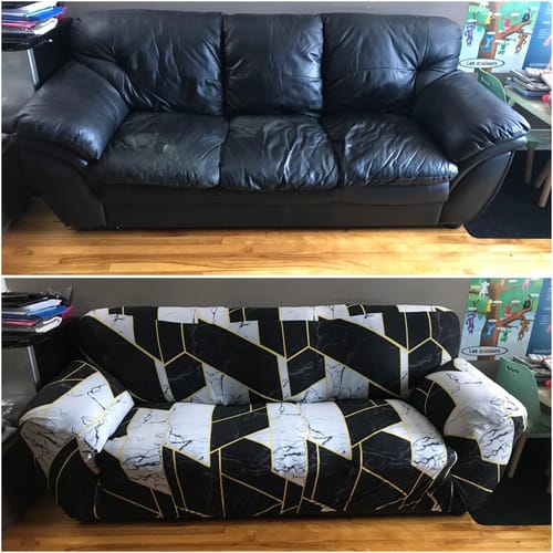 Customer photo review of L Shape Sofa Cover