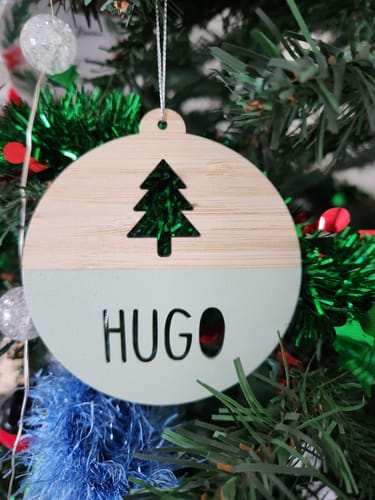 Customer photo review of Personalised Christmas Tree Bauble