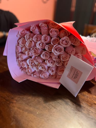 Customer photo review of Light Pink Rose Bouquet