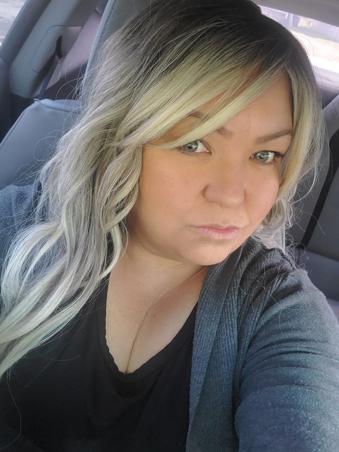 Customer photo review of Amazonia Icy Volcano Gray Prescription Colored Contact Lenses