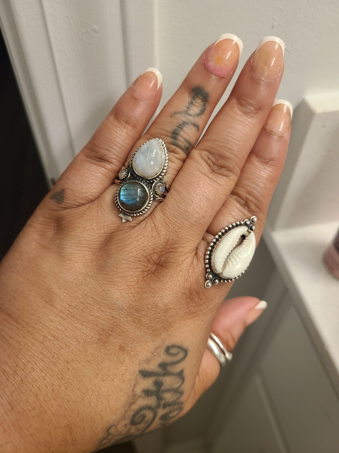 Customer photo review of Celestial Moonstone and Labradorite Silver Ring