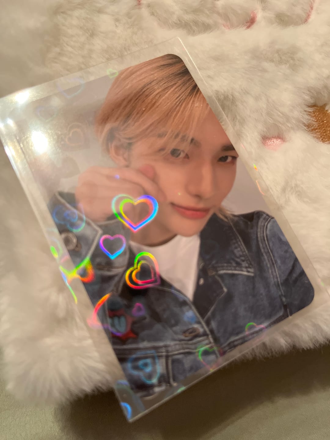 Customer photo review of PREMIUM HOLOGRAPHIC PHOTOCARD SLEEVES - HEART VERSION