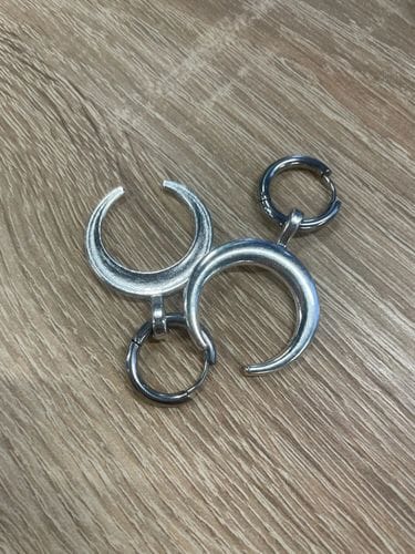 Customer photo review of Crescent Moon Earrings
