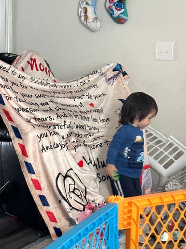 Customer photo review of Mom - Giant Post Card Blanket