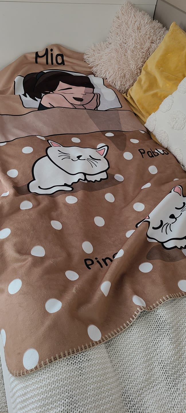 Customer photo review of Tempo di coccole con gli animali domestici (Singolo) - Plaid personalizzato