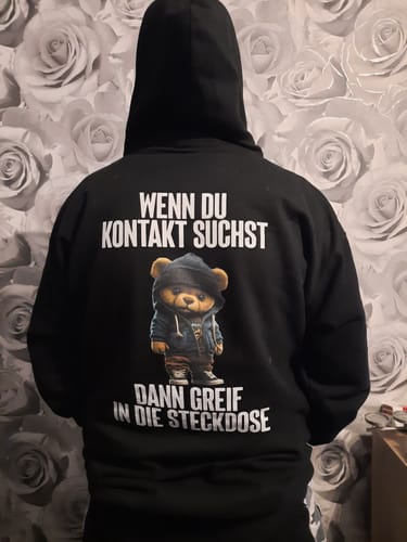 Customer photo review of KONTAKT TEDDY Rückendruck Unisex Hoodie