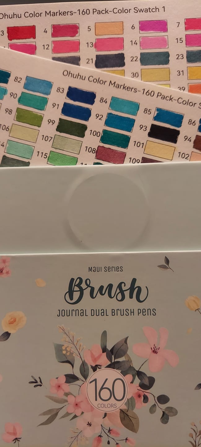 Customer photo review of Ohuhu Maui 160 Colors Dual Tips Water Based Art Markers, Brush & Fineliner